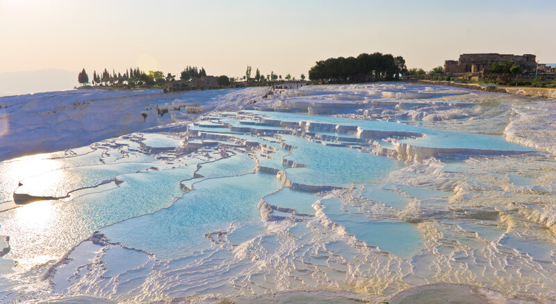 White travertine terraces of Pamukkale